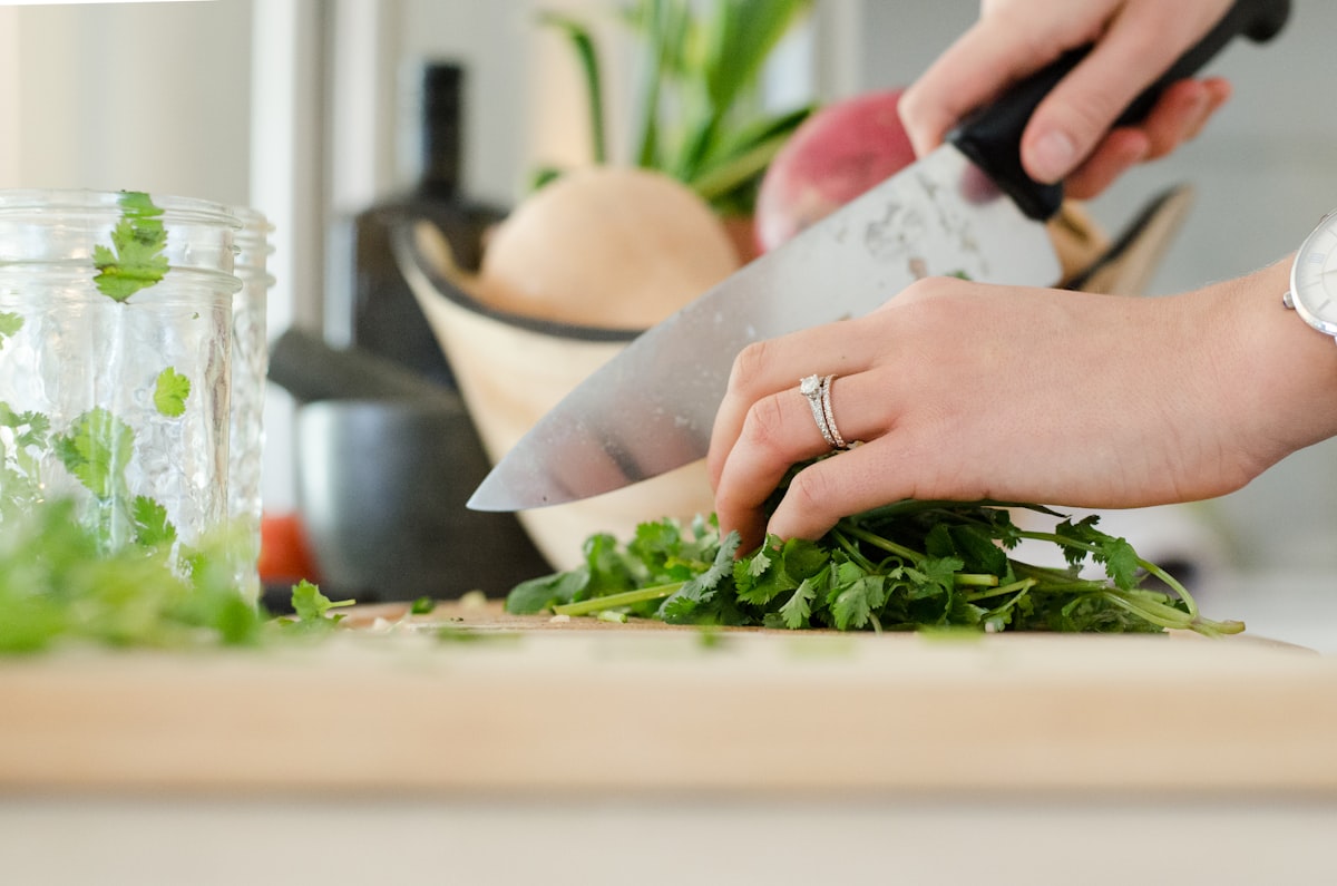 Balanced meal preparation with fresh vegetables and proteins
